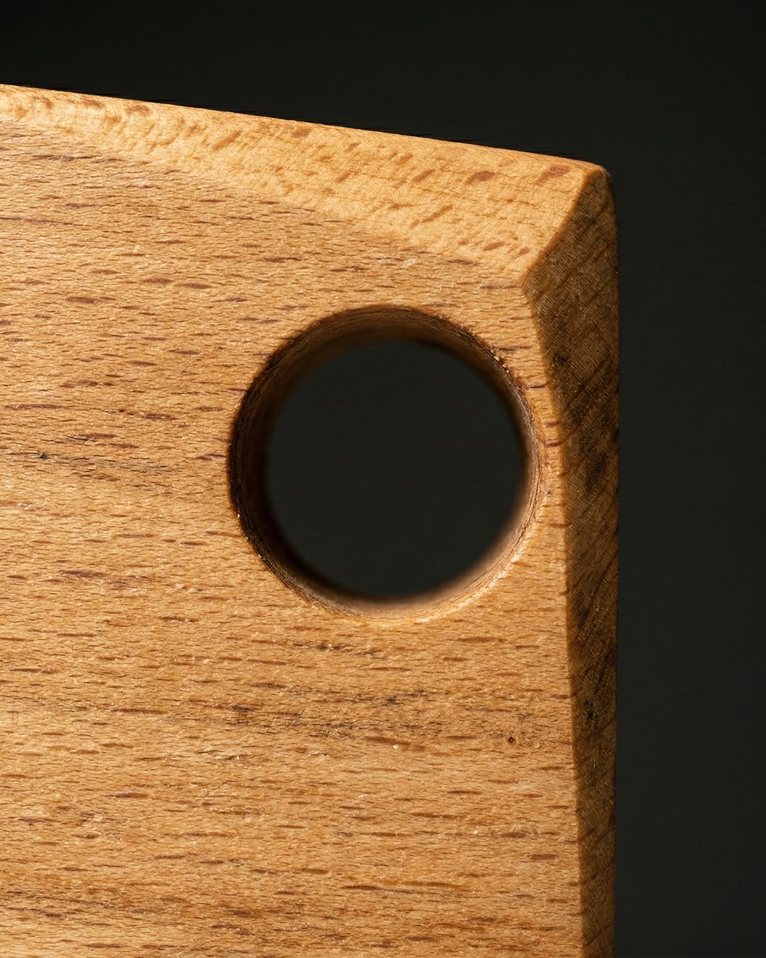 Drilled hanging hole — detail